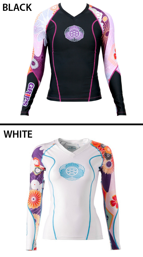 GRIPS<BR> RASHGUARD POWER FLOWER T-SHIRT